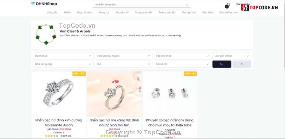 Source website,php,mysql,code web bán trang sức